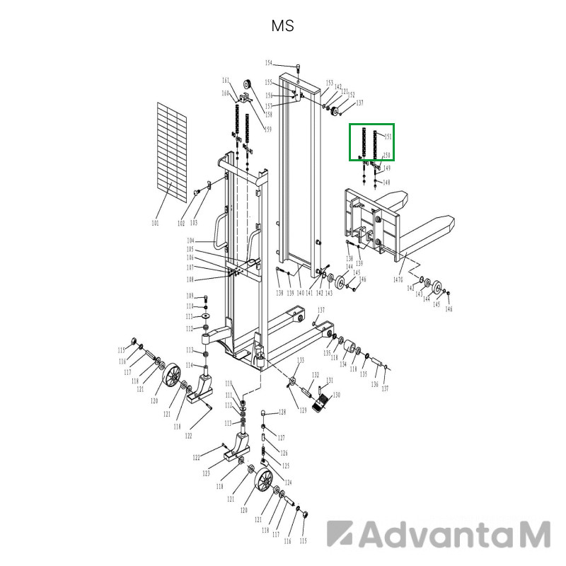 Цепь гидроузла  для MS1516  - 1